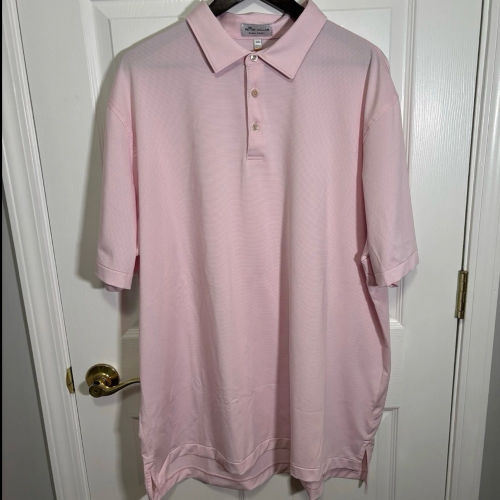 Peter Miller Golf Polo Shirt Men’s Size XXL Pink Stripe Excellent Condition
